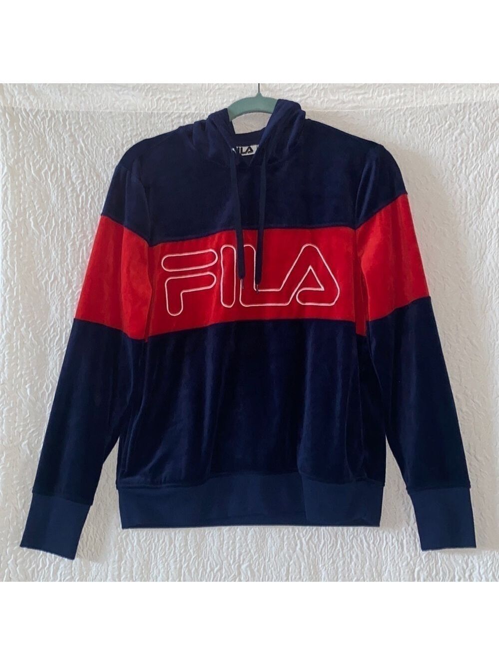 FILA Color Block Velour Hoodie